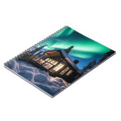 Aurora borealis boven winterhut notitieboek (Linkerzijde)