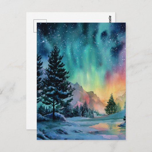 Aurora Borealis Briefkaart (Voorkant / Achterkant)