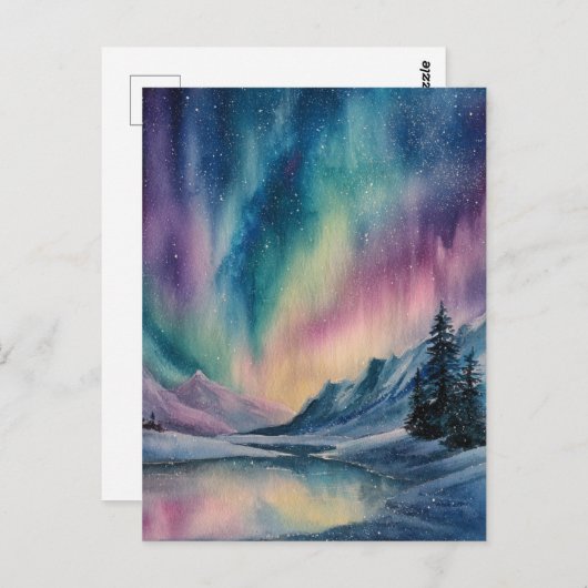 Aurora Borealis Briefkaart (Voorkant / Achterkant)