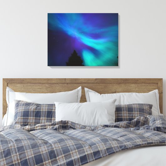 Aurora Borealis | Canada Ontario Sudbury Canvas Afdruk (Insitu (Slaapkamer))