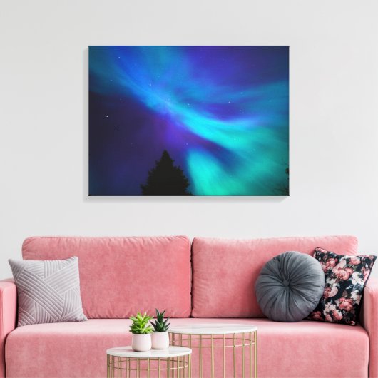 Aurora Borealis | Canada Ontario Sudbury Canvas Afdruk (Insitu (Woonkamer))