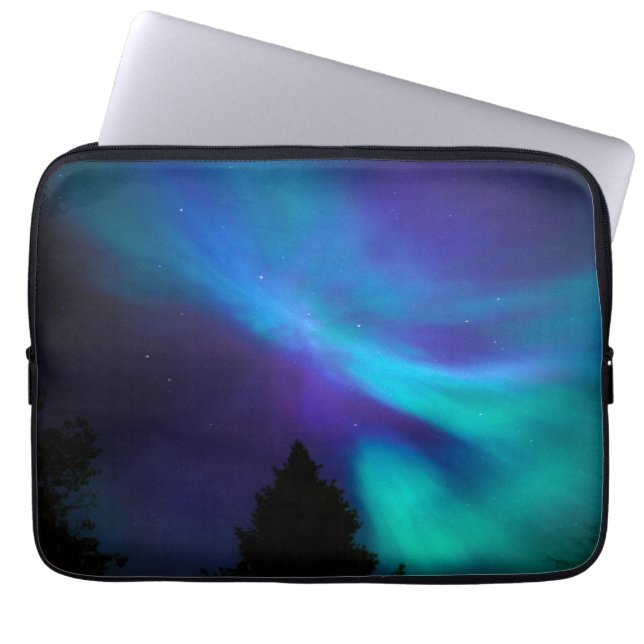 Aurora Borealis | Canada Ontario Sudbury Laptop Sleeve (Voorkant)
