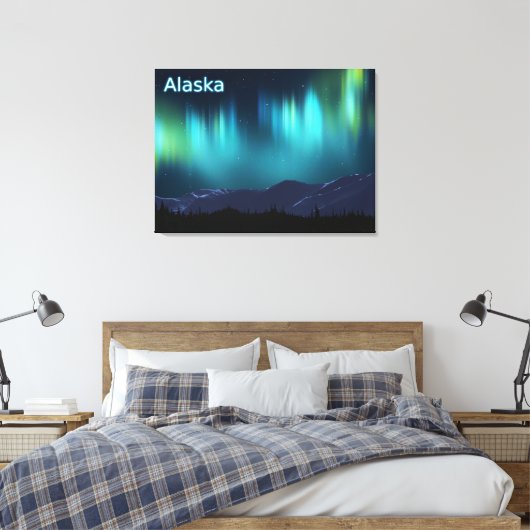 Aurora Borealis Canvas Afdruk (Insitu (Slaapkamer))