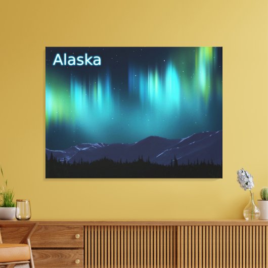 Aurora Borealis Canvas Afdruk (Insitu (Woonkamer))