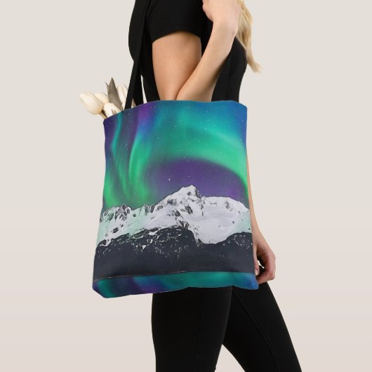 Aurora Borealis - Canvas tas (Dichtbij)