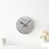 Aurora Borealis Crystals Afbeelding Ronde Klok (Huis)