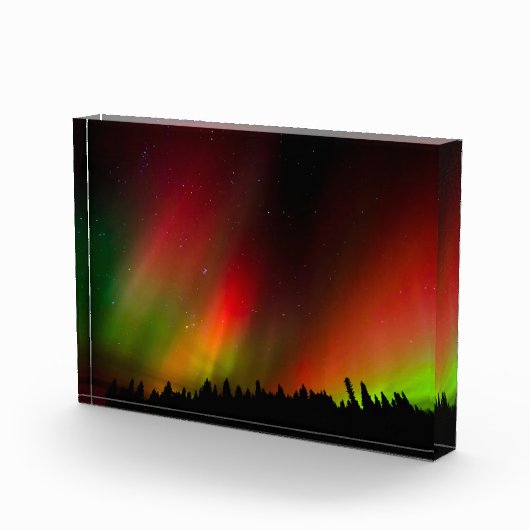 Aurora Borealis en bomen Fotoblokken (Rechts)