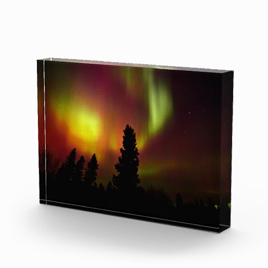 Aurora Borealis en Bomen Fotoblokken (Rechts)