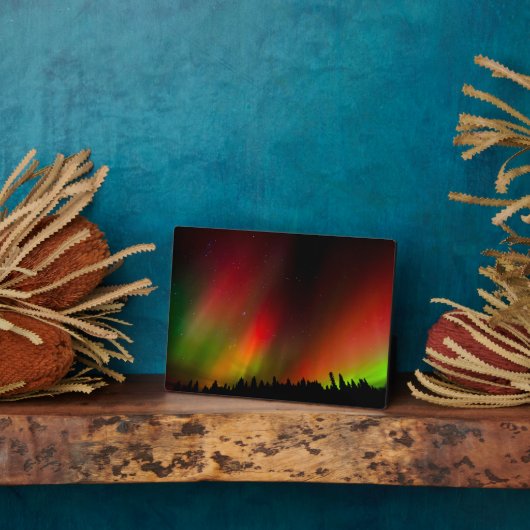 Aurora Borealis en bomen Fotoplaat (Zijkant)