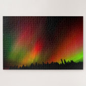 Aurora Borealis en bomen Legpuzzel (Horizontaal)