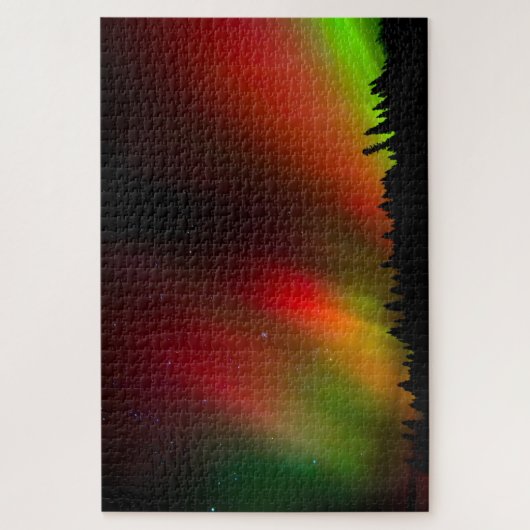 Aurora Borealis en bomen Legpuzzel (Verticaal)