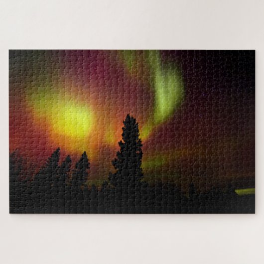 Aurora Borealis en Bomen Legpuzzel (Horizontaal)