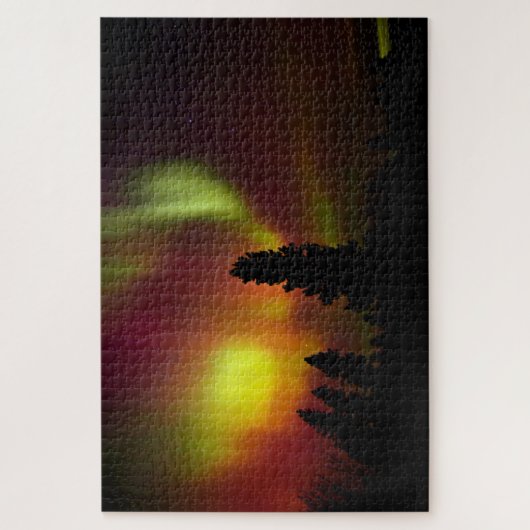 Aurora Borealis en Bomen Legpuzzel (Verticaal)