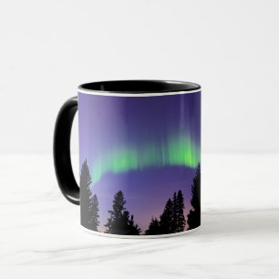 Aurora Borealis en bomen   Manitoba, Canada Mok