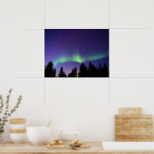 Aurora Borealis en bomen | Manitoba, Canada Poster (Keuken)