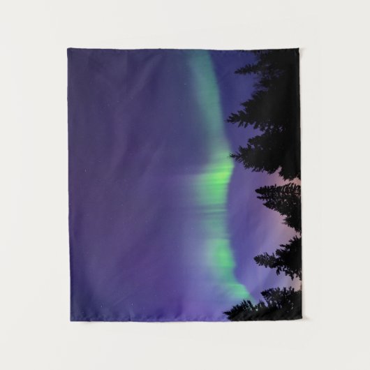 Aurora Borealis en bomen | Manitoba, Canada Wandkleed (Voorkant)