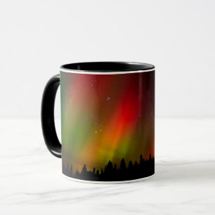 Aurora Borealis en bomen Mok