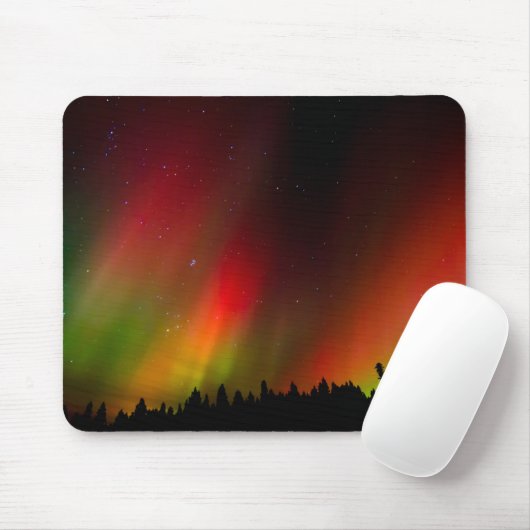 Aurora Borealis en bomen Muismat (Met muis)