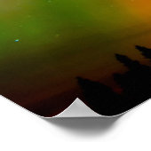 Aurora Borealis en bomen Poster (Hoek)