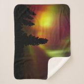 Aurora Borealis en Bomen Sherpa Deken (Voorkant)