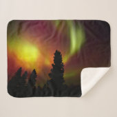 Aurora Borealis en Bomen Sherpa Deken (Voorkant (horizontaal))