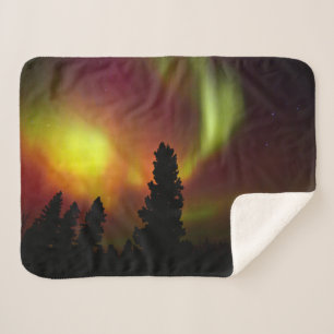 Aurora Borealis en Bomen Sherpa Deken