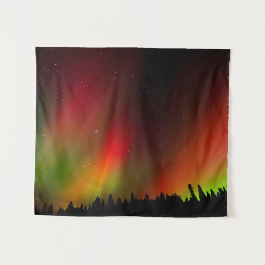 Aurora Borealis en bomen Wandkleed (Voorkant (horizontaal))
