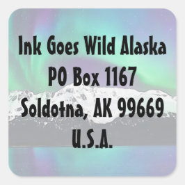 Aurora Borealis - Enveloppennetjes Vierkante Sticker