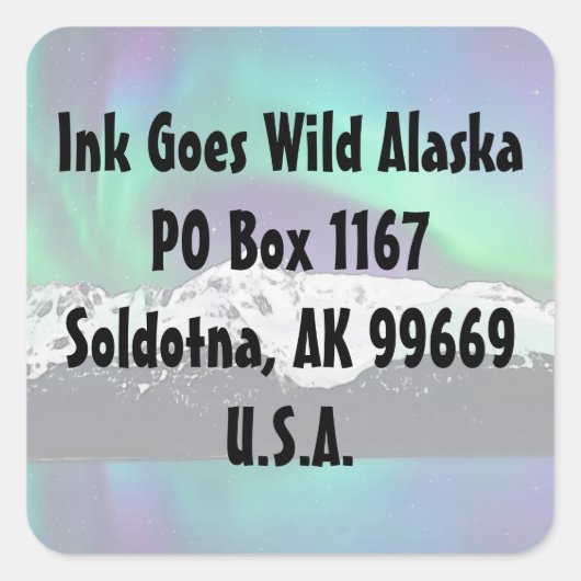 Aurora Borealis - Enveloppennetjes Vierkante Sticker (Voorkant)