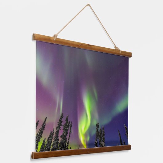 Aurora Borealis | Fairbanks, Alaska Hangend Wandkleed (Gebogen)