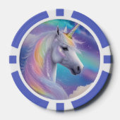 Aurora Borealis Fantasy Rainbow Glitter Eenhoorn Poker Chips (Voorkant)