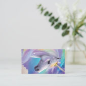Aurora Borealis Fantasy Rainbow Glitter Unicorn Visitekaartje (Staand voorkant)