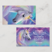 Aurora Borealis Fantasy Rainbow Glitter Unicorn Visitekaartje (Voorkant / Achterkant)
