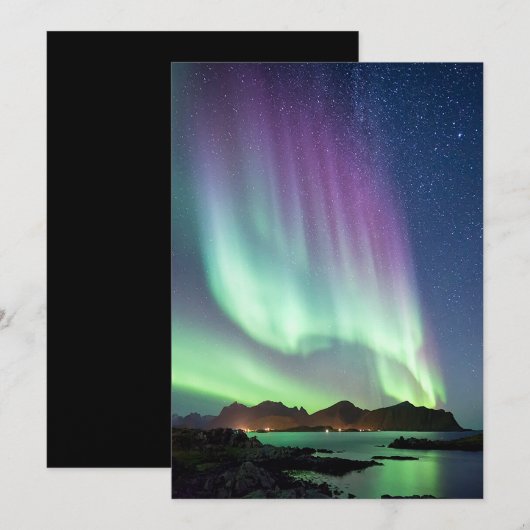 Aurora borealis feestdagenkaart (Voorkant / Achterkant)