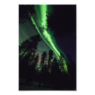 Aurora borealis, Finse Lapland Foto Afdruk