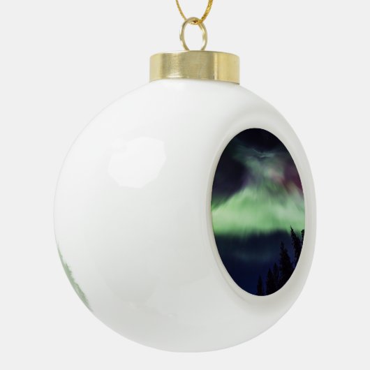 Aurora borealis, Finse Lapland Keramische Bal Ornament (Links)