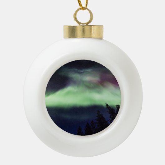 Aurora borealis, Finse Lapland Keramische Bal Ornament (Voorkant)