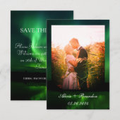 Aurora Borealis Foto Noorderlicht Bruiloft Save The Date (Voorkant / Achterkant)