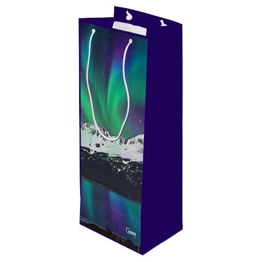Aurora Borealis - Gift Bag Wijn Cadeautas (Achterkant Gekanteld)