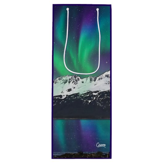 Aurora Borealis - Gift Bag Wijn Cadeautas (Voorkant)