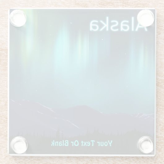 Aurora Borealis Glazen Onderzetter (Achterkant)