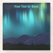 Aurora Borealis Glazen Onderzetter (Voorkant)