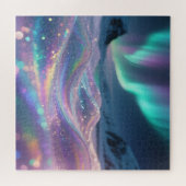 Aurora Borealis Glinsterende Golven Fantasie Legpuzzel (Horizontaal)