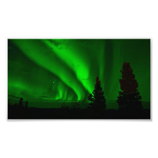 aurora-borealis groen foto afdruk (Voorkant)