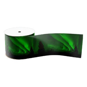 aurora-borealis groen grosgrain lint