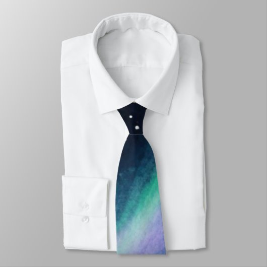 Aurora Borealis, Groen & Paarse Patroon Stropdas (Gebonden)