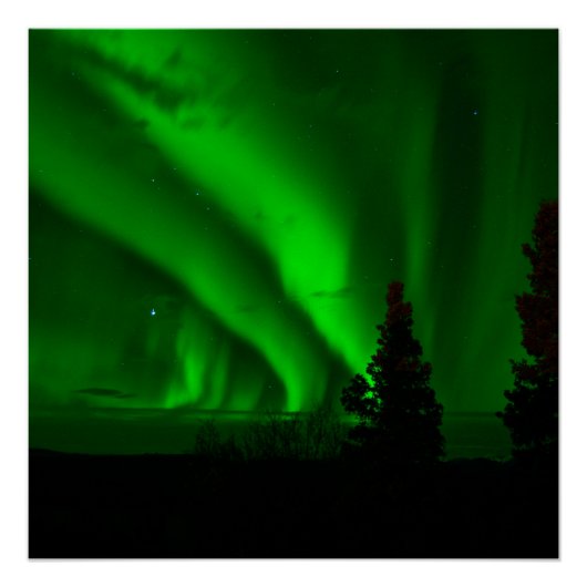 aurora-borealis groen perfect poster (Voorkant)