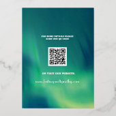 Aurora Borealis Hemel QR Code Foto Bruiloft Folie Uitnodiging (Achterkant)