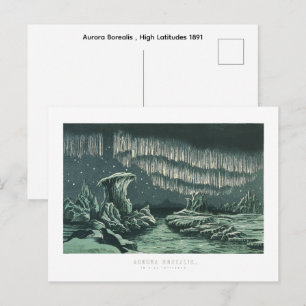 Aurora Borealis, Hoge Breedtegraden 1891 Briefkaart