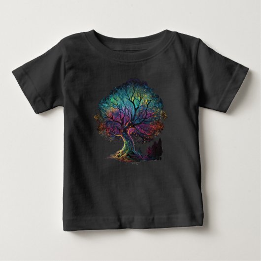 Aurora Borealis Illuminated Tree Illustration T-Sh (Voorkant)